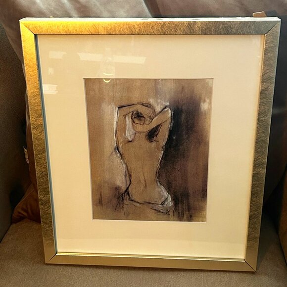 Framed Matted Wall Art Print Contemporary Draped Figure by Ethan Harper 14x16